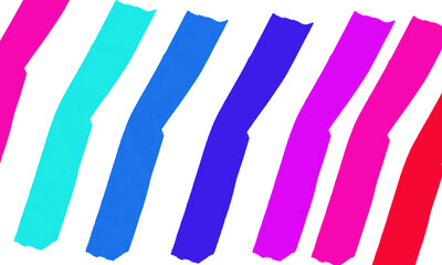 Fototapeta premium Vibrant diagonal colorful brush strokes create a dynamic abstract pattern isolated on transparent background