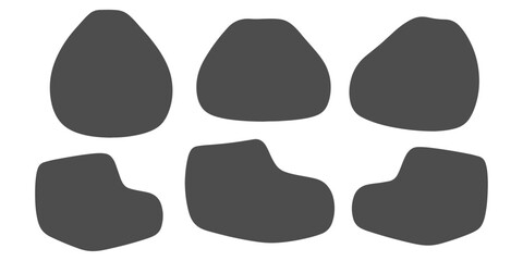 CAD Drawings. Top view of sillhouette set of bean bags and soft lounge seating. Vector illustration.