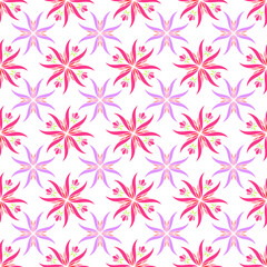 seamless pattern with pink flowers