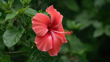 Hibiscus schizopetalus flower, known for its unique fringed petals, beneficial for attracting pollinators