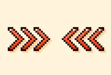 Fototapeta premium Y2K pixel art Christmas red arrows.