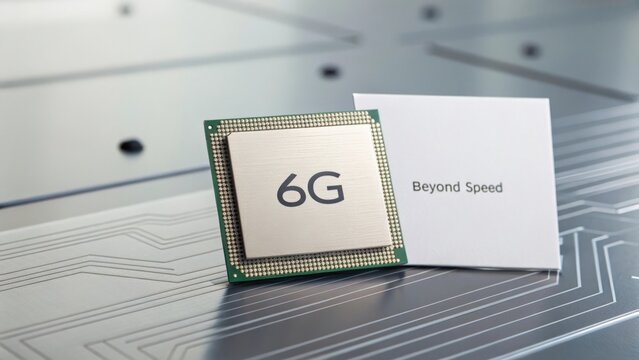 Close up of 6G Processor Chip and Beyond Speed Label
