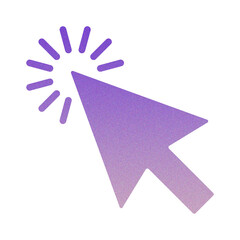 Grainy Gradient Cursor Click Icon Design. Textured Digital Interaction Mouse Pointer 
