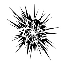 Abstract Black and White Spiked Geometric Design.