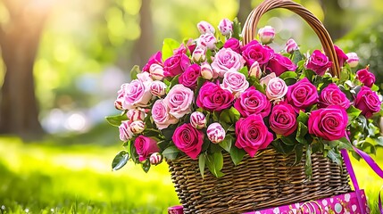 Calm neutral Easter composition featuring simple basket arrangement under daylight