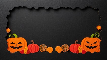Halloween-themed banner featuring pumpkins and bat silhouettes, ideal for online sale promotions