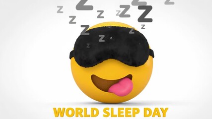 World sleep day emoji with sleep mask