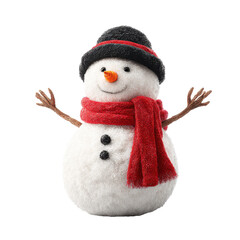 Jolly snowman with red scarf and black hat png winter png holiday png Christmas png festive png carrot png smile png cold png decor png transparent background image