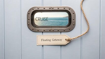 Cruise Ship Window View and Floating Getaway Tag