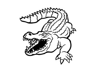 Crocodile Coloring Page – Simple Animal Outline for Kids