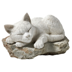 White stone cat sculpture png statue png feline png art png decor png ornament png figure png animal png minimalist png home png transparent background image