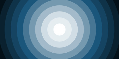 Abstract blue concentric radial circles background with gradient geometric minimalist vector designs