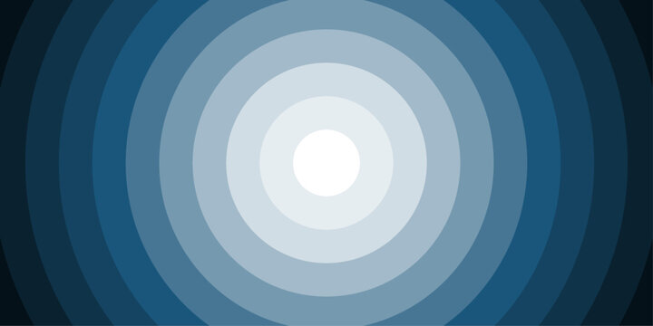 Abstract blue concentric radial circles background with gradient geometric minimalist vector designs