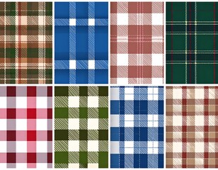 Colorful grid patterns multiple square designs with various plaid textures
