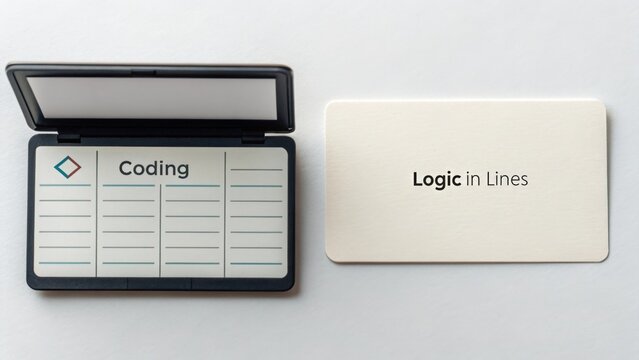 Flat lay of coding text editor screen with design layout