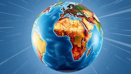 meridians. Hyper-realistic globe with distorted time zones, appearing to spin beyond natural limits. public awareness campaigns.
