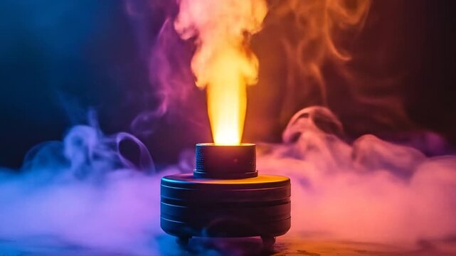 Vaping Device with Colorful Smoke and Light Effects.