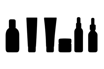 Various skincare products displayed on a simple background highlighting their shapes and forms