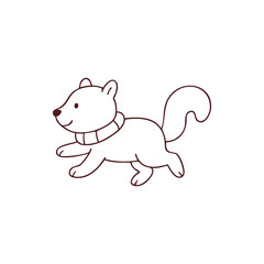 Simple Line Art Cat Illustration