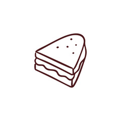 Simple Line Art of a Sandwich
