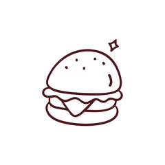 Simple Line Art Hamburger Icon