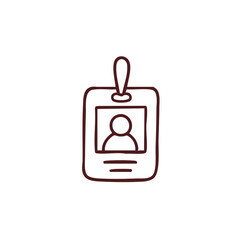 ID Card Icon Simple Line Art Illustration