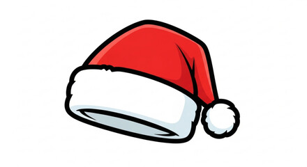 Festive Santa hat icon perfect for holiday promotions, Christmas greetings, and seasonal celebrations bringing joy and cheer to all