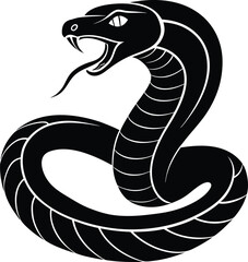 Cobra Snake Silhouette Illustration Serpent Venomous Reptile Dangerous Wildlife Predator Serpent Icon Logo Mascot Symbol Graphic Design Element