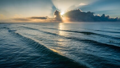 Gentle Waves Lapping on a Sandy Beach Shore