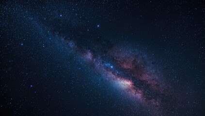 Obraz premium Milky Way and galaxy over a dark sky, perfect for stargazing