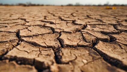 Obraz premium Soil crack texture, erosion risk, drought season background