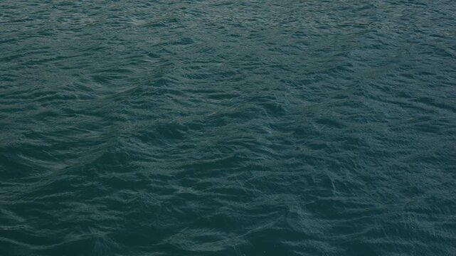 Slow motion closeup shot of ocean water surface