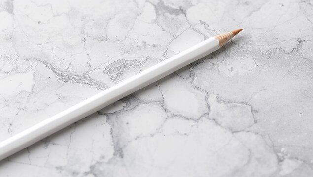 White pencil on a smooth surface, ideal for precise drawing and writing
