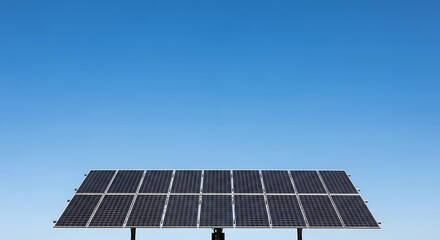 Fototapeta premium Sustainable Renewable Energy Generation From Solar Panels Under A Clear Blue Sky Providing Clean Power For The Future