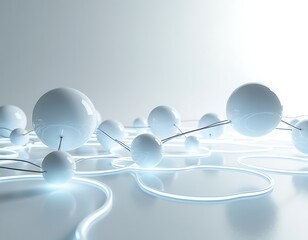 Global connection and data network concept, white background