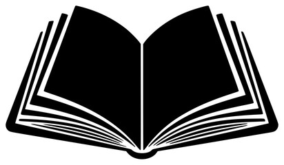 open book, open book, black and white, book, book icon, black, book, icon, illustration, open, against transparent background