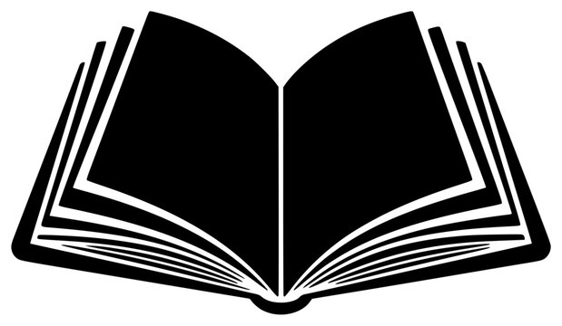 open book, open book, black and white, book, book icon, black, book, icon, illustration, open, against transparent background