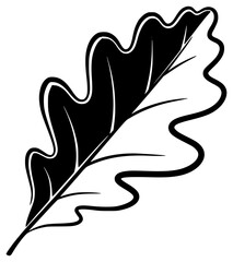 A black and white illustration of a leaf, black, illustration, image, leaf, maple leaf, profile, against transparent background
