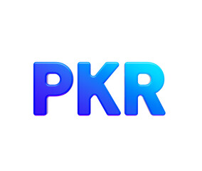 3D Gradient blue Pakistani Rupee symbol, modern style and glossy futuristic finish. 3D Illustration