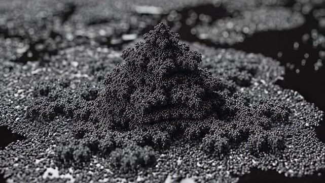 Macro Ferrofluid Fractal: Abstract Magnetic Liquid Self-Assembling Structure