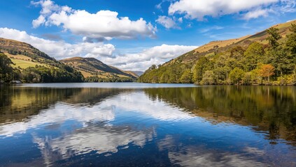 Fototapeta premium Rydal Water in the Lake District during spring, seasonal change