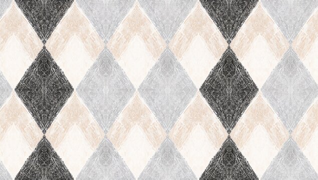 Raster seamless background pattern featuring white, gray, and black rhombuses, suitable for UI backdrop