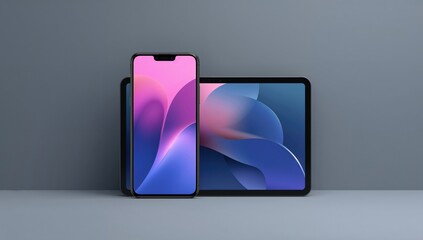 Smartphone mock-up displayed against a textured backdrop, ideal for UI design