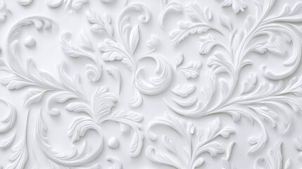 A white background with delicate vintage ornamental patterns designed as a timeless and romantic wedding backdrop.