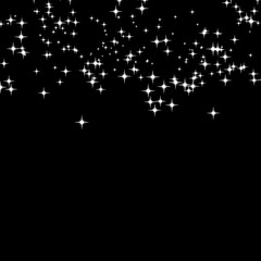 PNG White Sparkle Stars on Black Background Twinkle Glitter Magic Dust Shine Glow Night Sky Fairy...