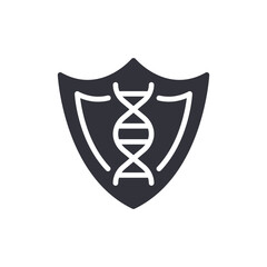 Dna Shield Icon Health Security Symbol Gene Protection