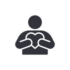 Embrace The Love Person Holding Heart Gesture Icon
