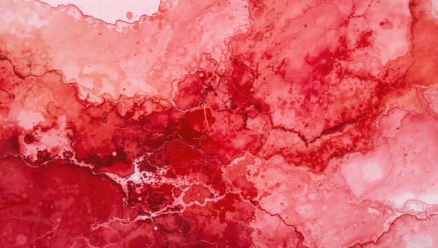Red marble ink texture on watercolor paper, suitable for UI backdrop