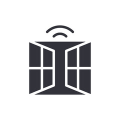 Smart Window With Wireless Connection Modern Icon Design
