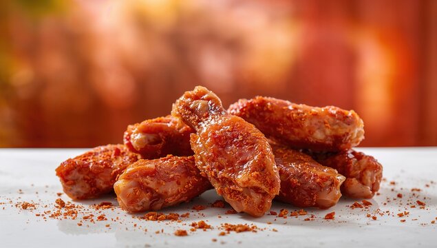 Raw chicken wings seasoned with spices, protein-rich meal